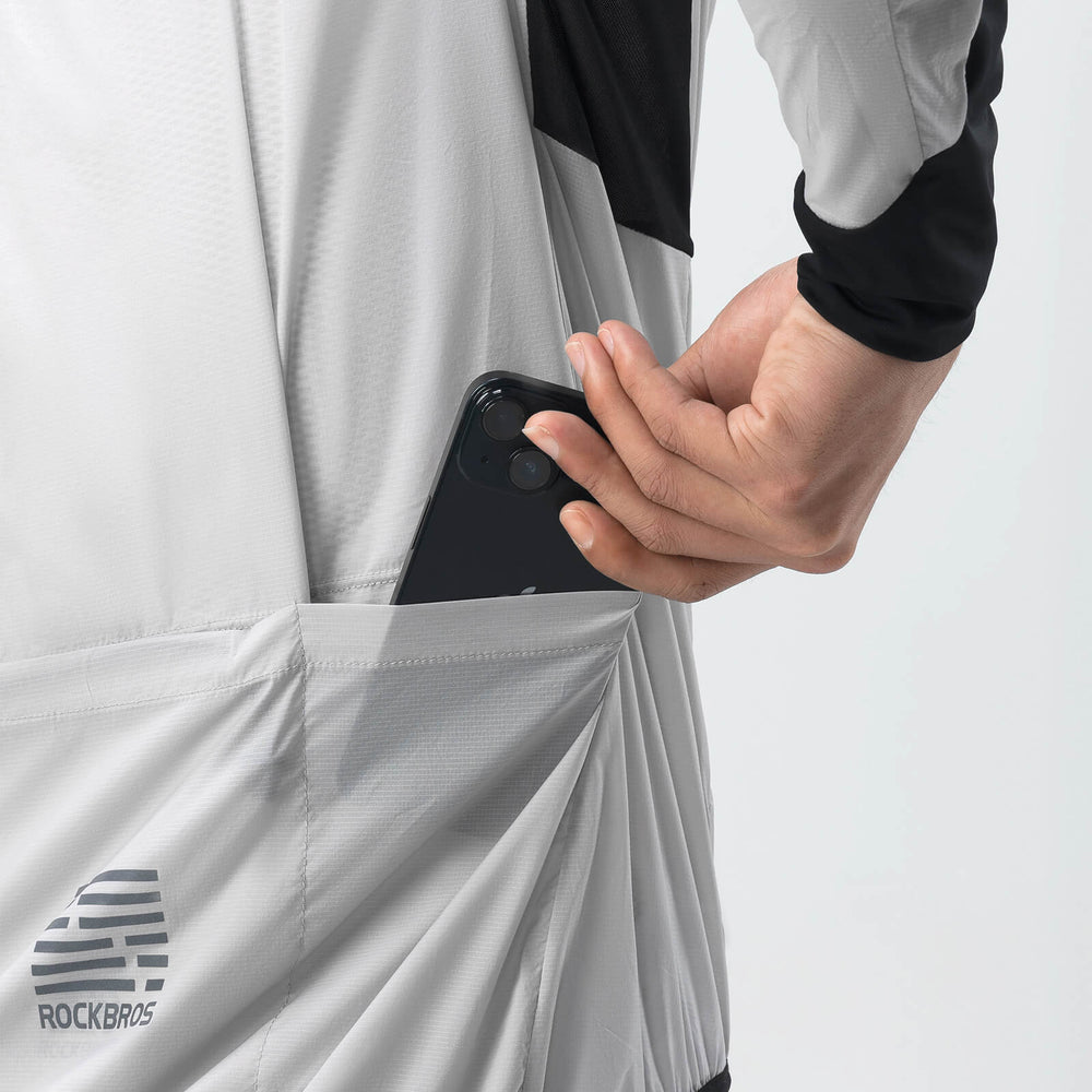 Leichte Fahrradjacke Atmungsaktiv Reflektierend Grau Sommer Herren - ROCKBROS-EU