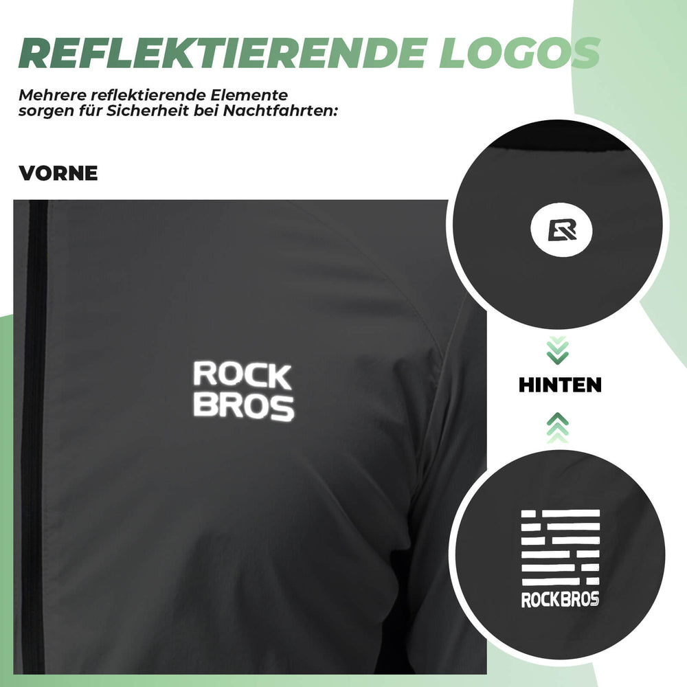 Leichte Fahrradjacke Atmungsaktiv Reflektierend Grau Sommer Herren - ROCKBROS-EU