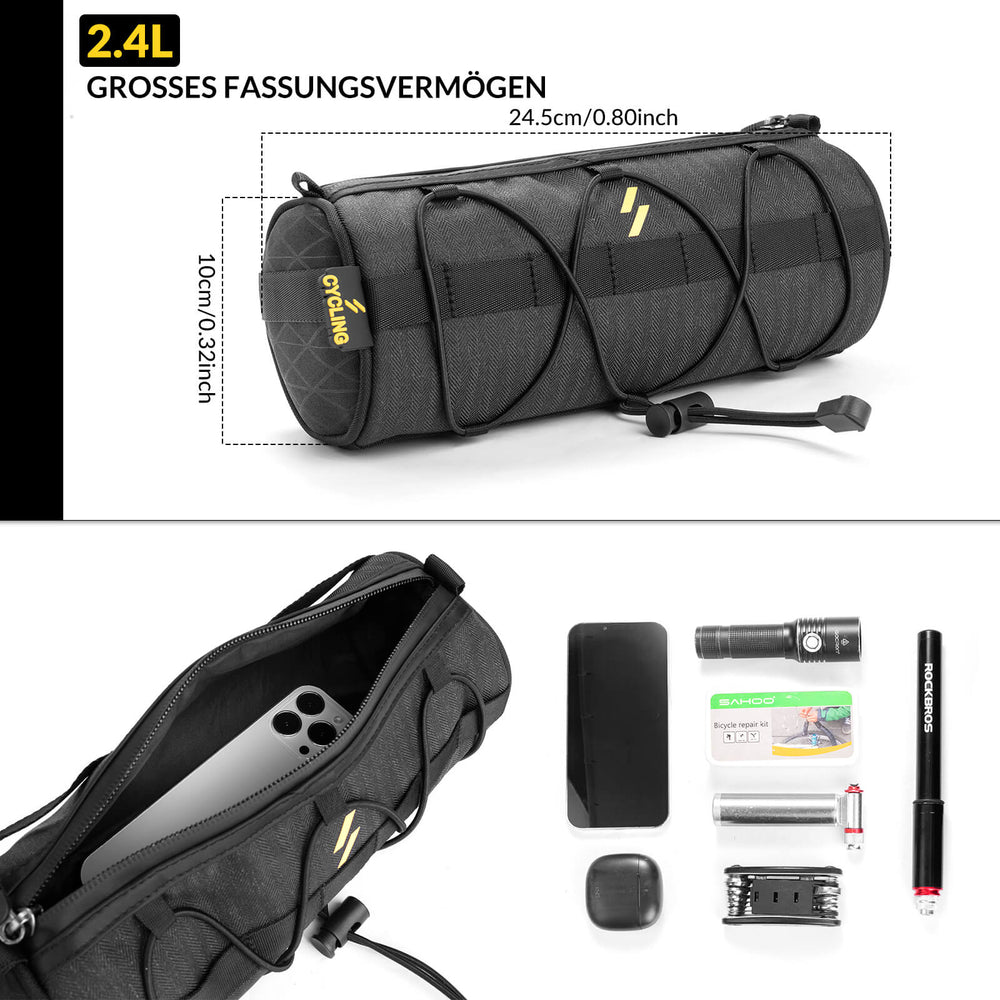 ROCKBROS Lenkertasche 2,1L  mit Schultergurt für MTB, Rennrad, Gravel, E-Bike