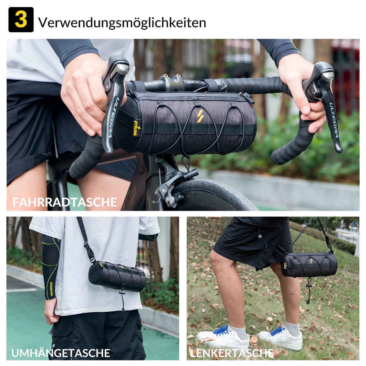 ROCKBROS Lenkertasche 2,1L mit Schultergurt für MTB, Rennrad, Gravel,  E-Bike – ROCKBROS-DE