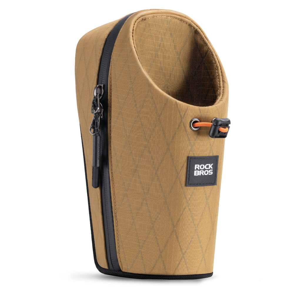 ROCKBROS Lenkertasche Wasserflaschentasche 1.5L für MTB Rennrad Scooter Faltrad-Braun