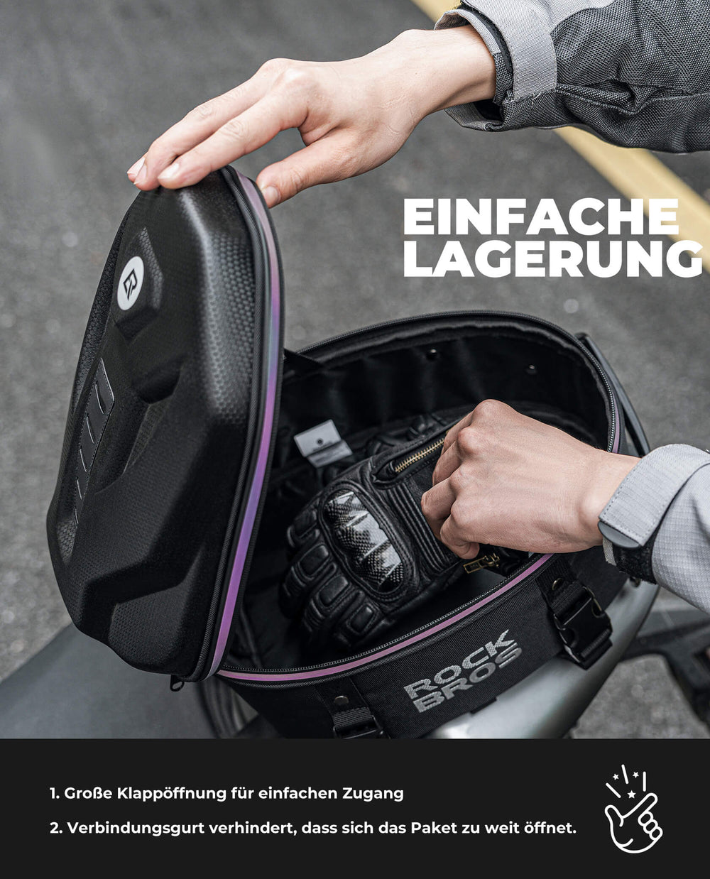 ROCKBROS Motorrad Hecktasche Gepäcktasche 12,5L für Rücksitz
