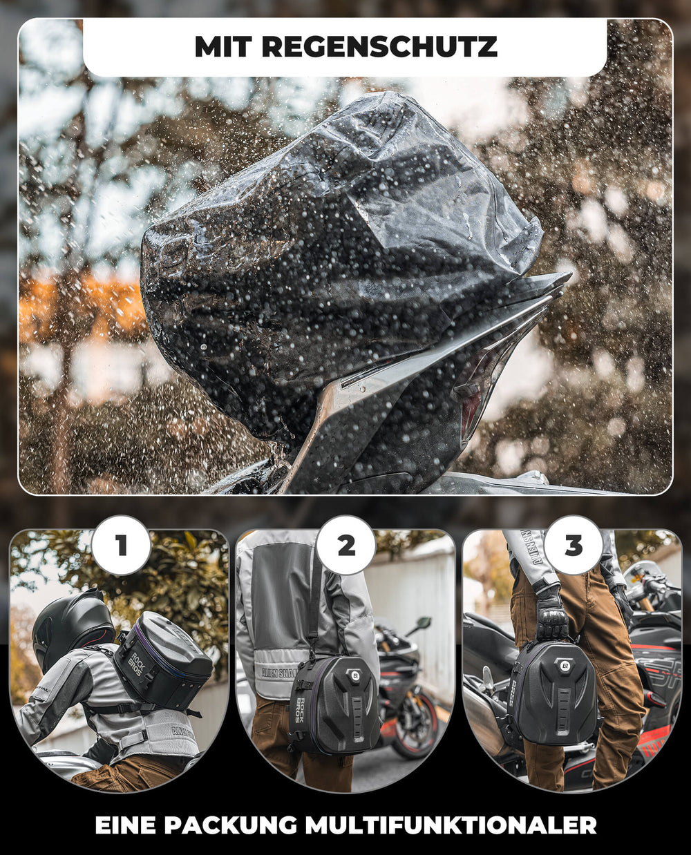 ROCKBROS Motorrad Hecktasche Gepäcktasche 12,5L für Rücksitz