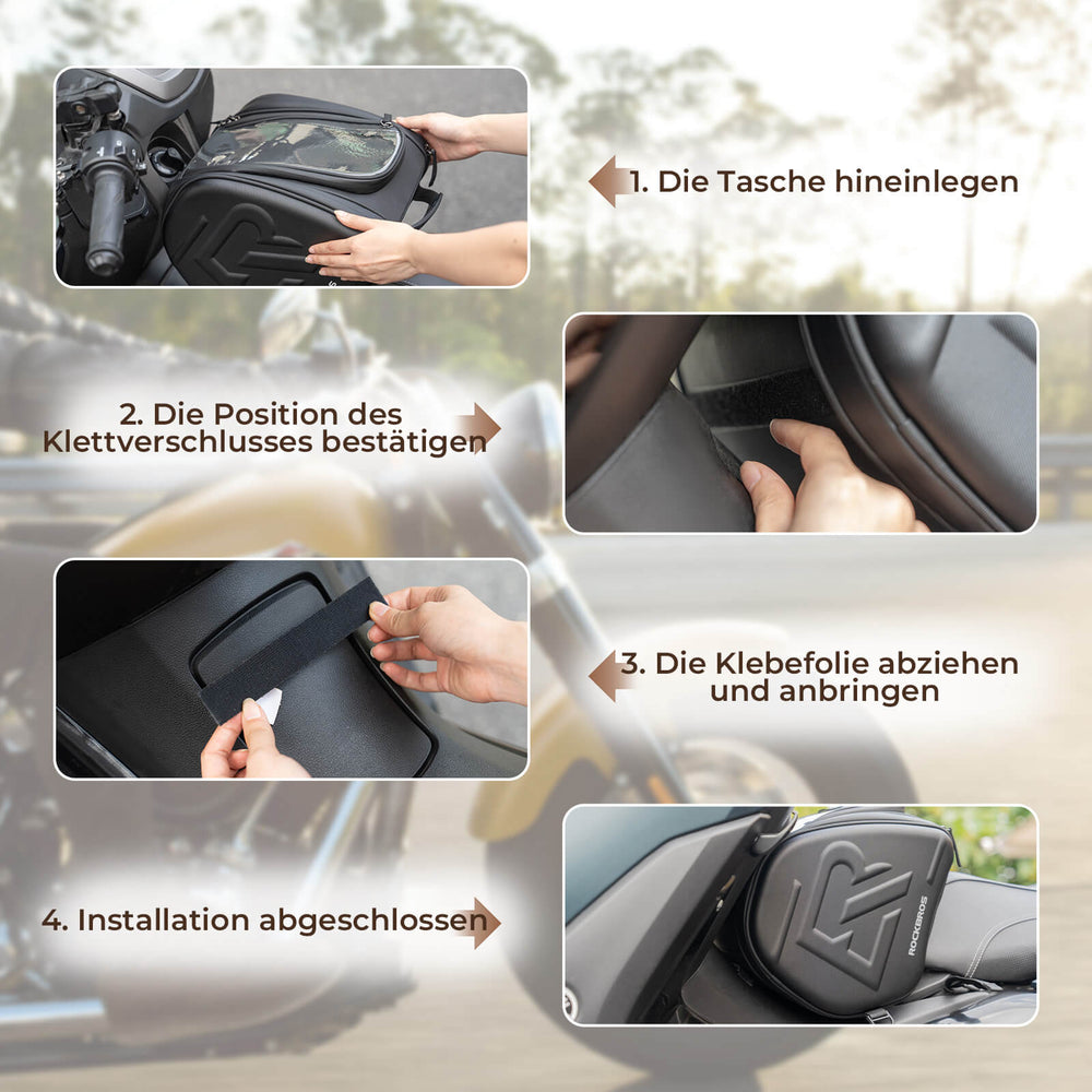 ROCKBROS Motorradtasche Tankrucksack mit Handyhalter Hecktasche 14L