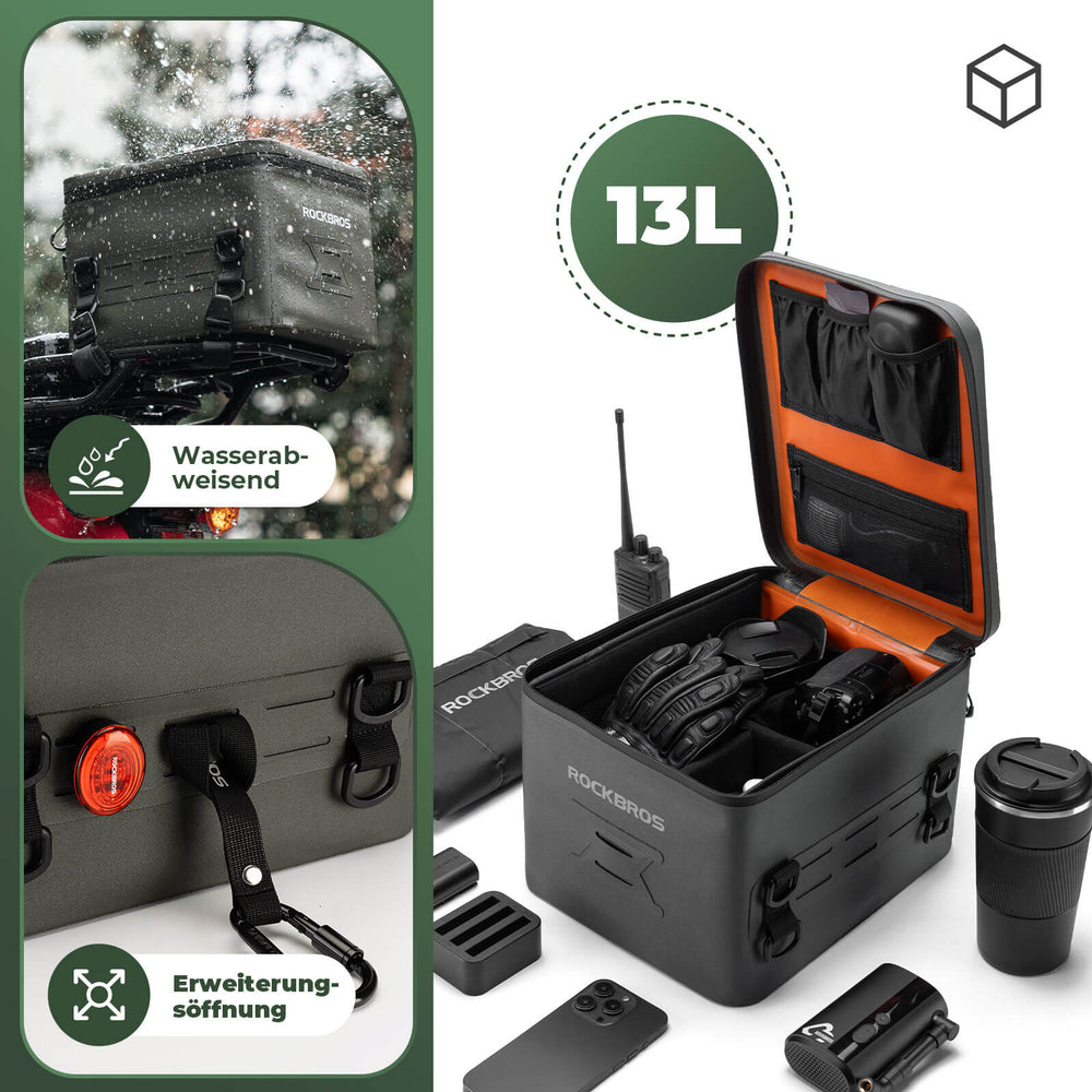 ROCKBROS Motorradtasche Wasserdicht Gepäckträgertasche Hecktasche 13L