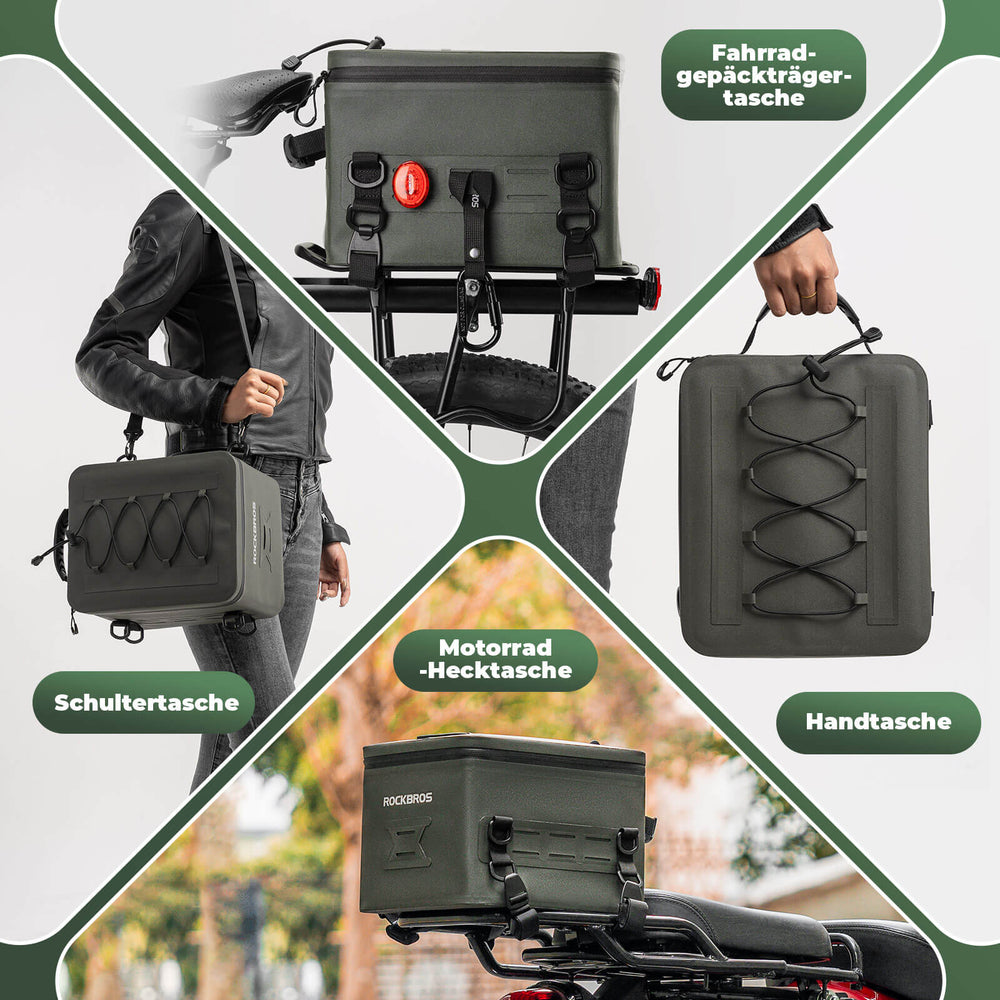 ROCKBROS Motorradtasche Wasserdicht Gepäckträgertasche Hecktasche 13L