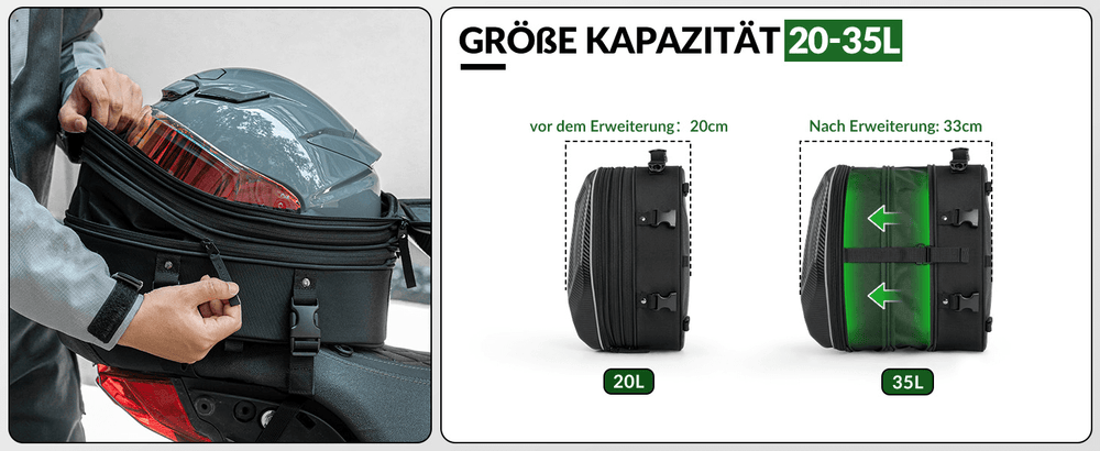 Motorradtasche Wasserdicht Gepäckträgertasche Hecktasche 20-35L - ROCKBROS-EU