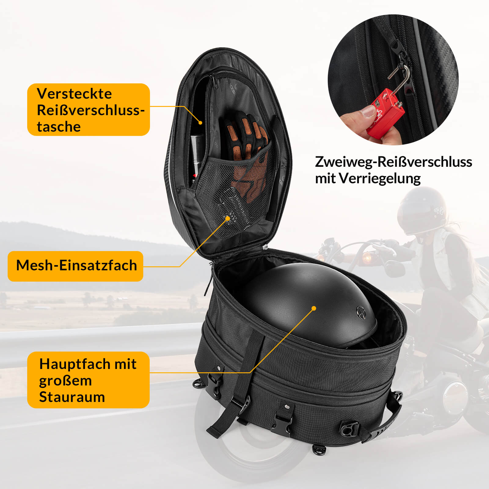 Motorrad-Abdeckung 190T – Wasserdicht, UV- & Staubgeschützt, Größe L (220x95x110 Cm)