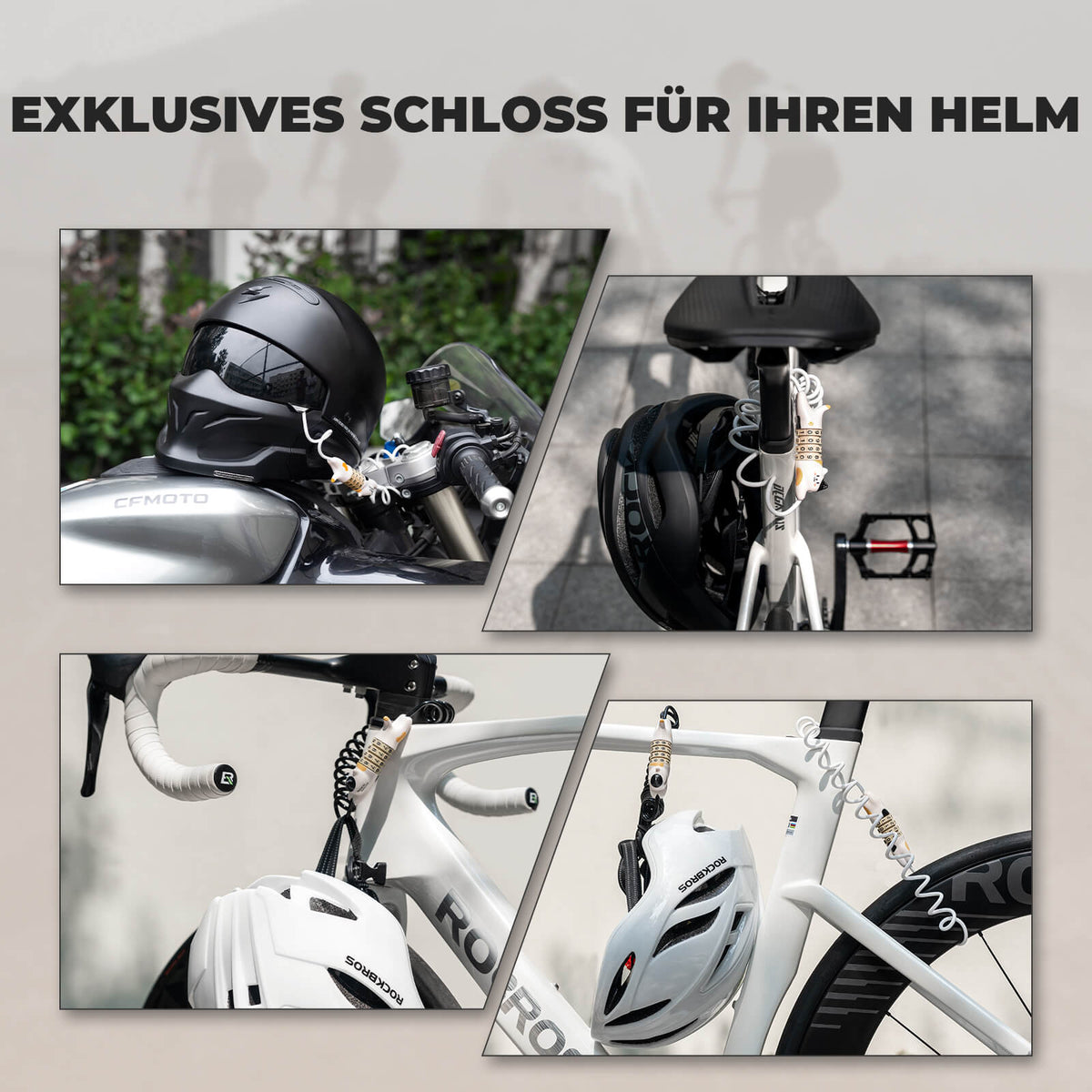 ROCKBROS Multifunktional Fahrradschloss Kinder Zahlenschloss Helmschlo – ROCKBROS-DE