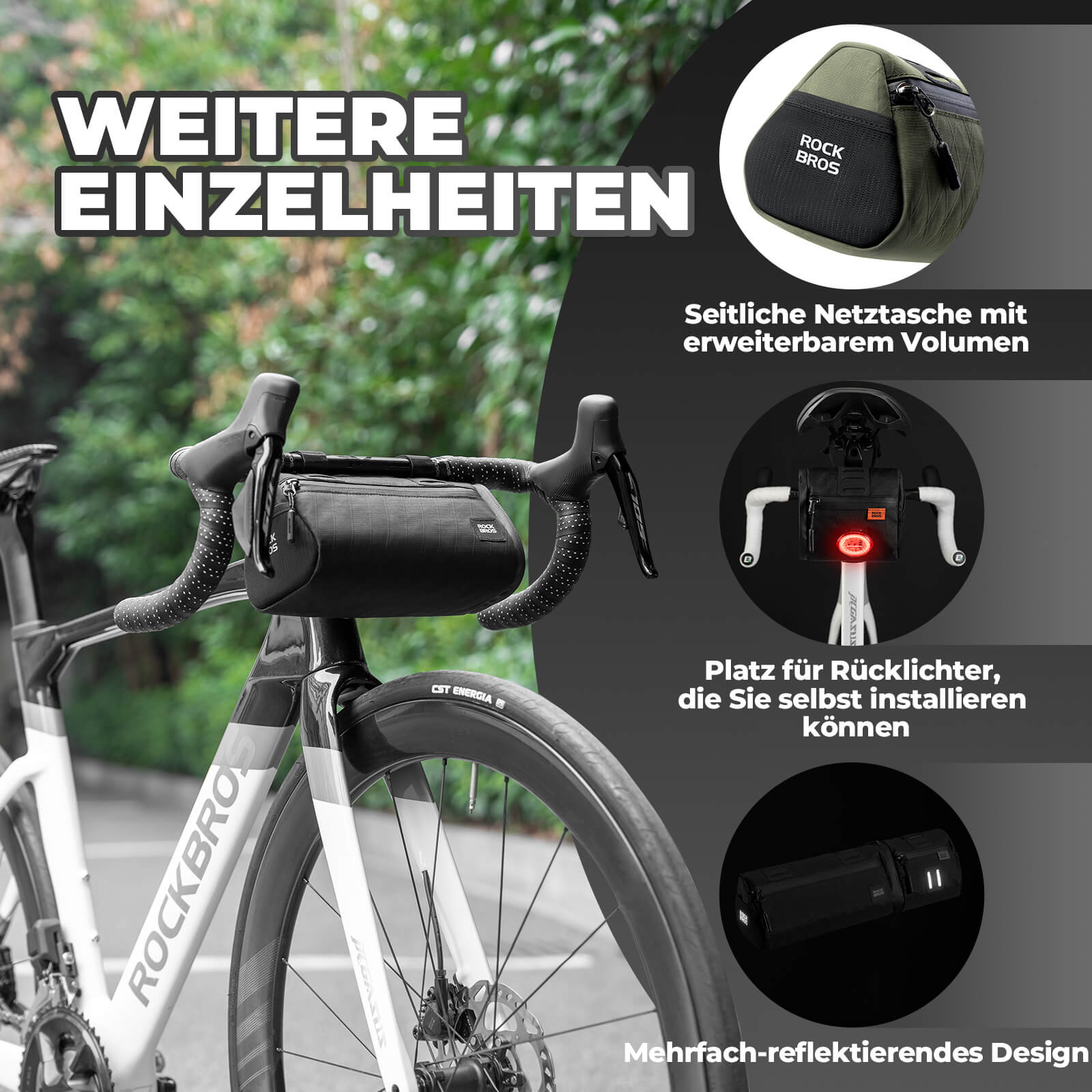 ROCKBROS Multifunktionale 2-in-1 Fahrradtasche Set Reflektierend Wasserabweisend