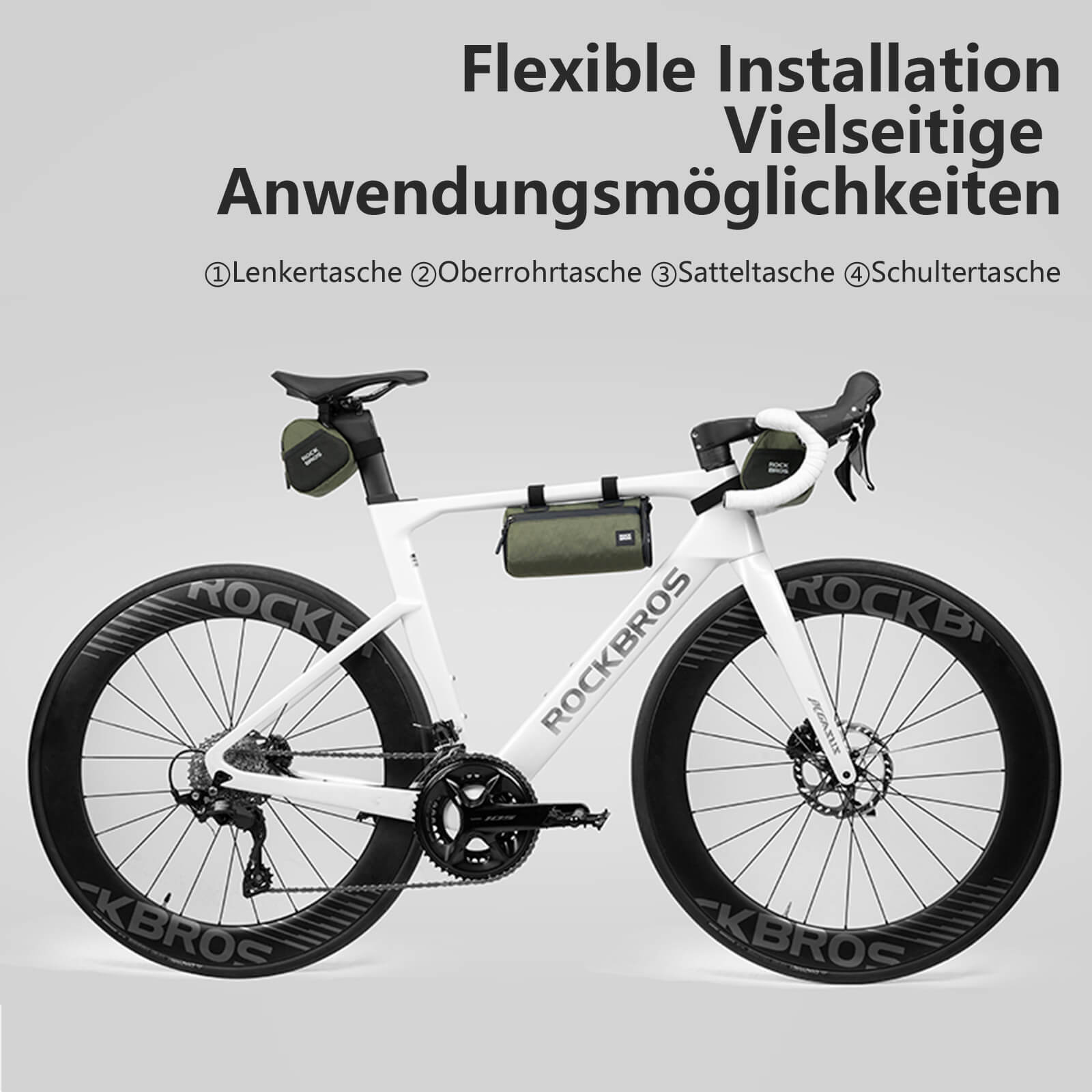 ROCKBROS Multifunktionale 2-in-1 Fahrradtasche Set Reflektierend Wasserabweisend