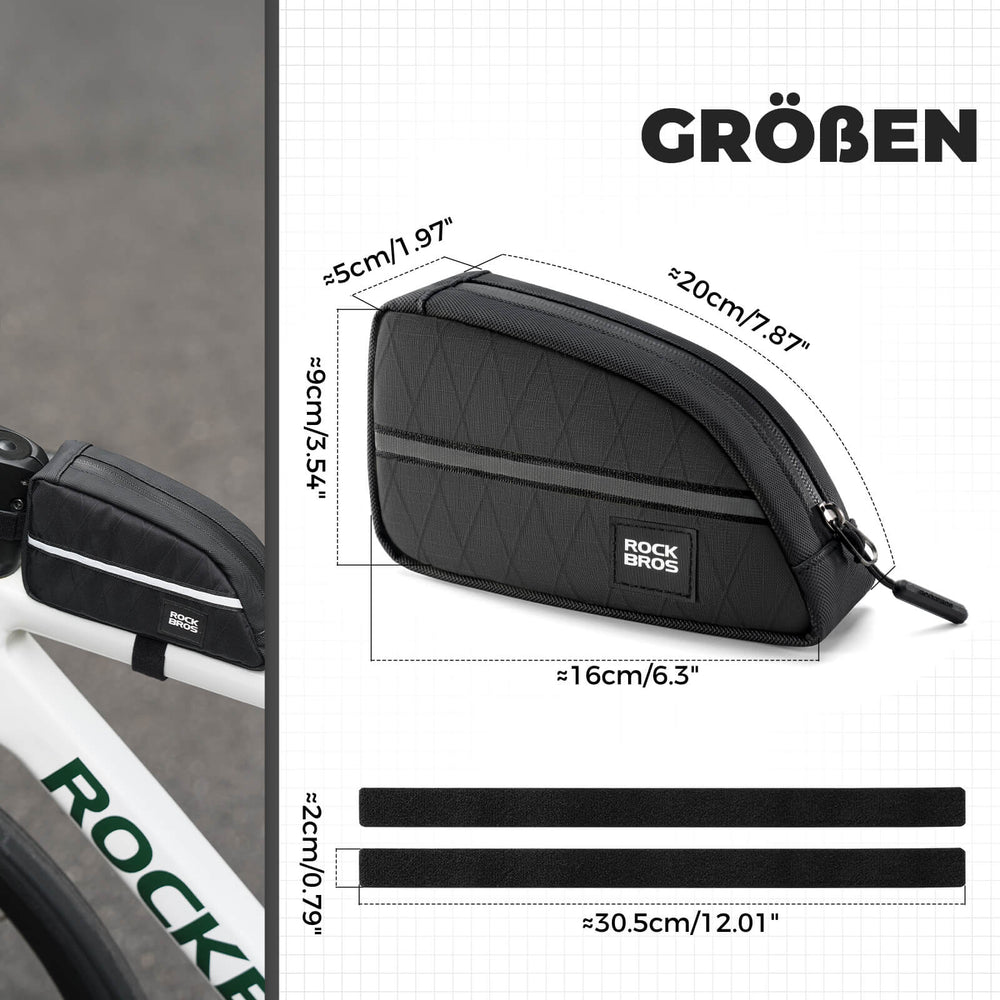 ROCKBROS Oberrohrtasche 0,8L Leicht für Klapprad Falträder 5 Farben