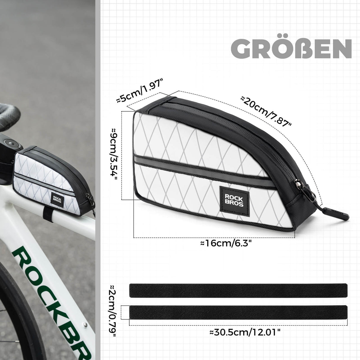 ROCKBROS Oberrohrtasche 0,8L Leicht für Klapprad Falträder 5 Farben