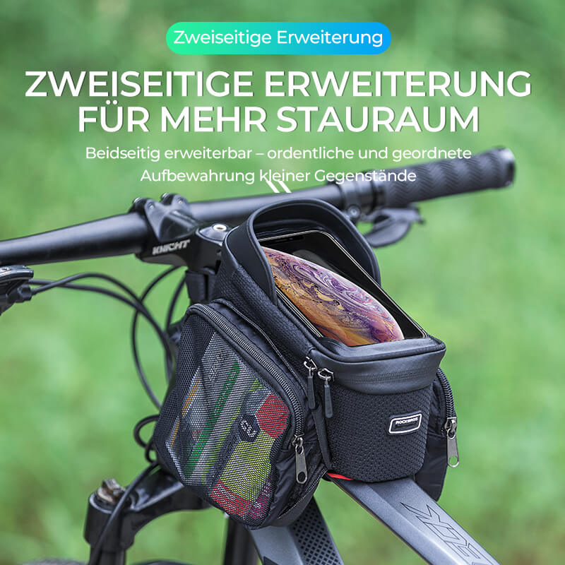 ROCKBROS Oberrohrtasche Handytasche für Smartphone mit Regenschutz 1,25 L