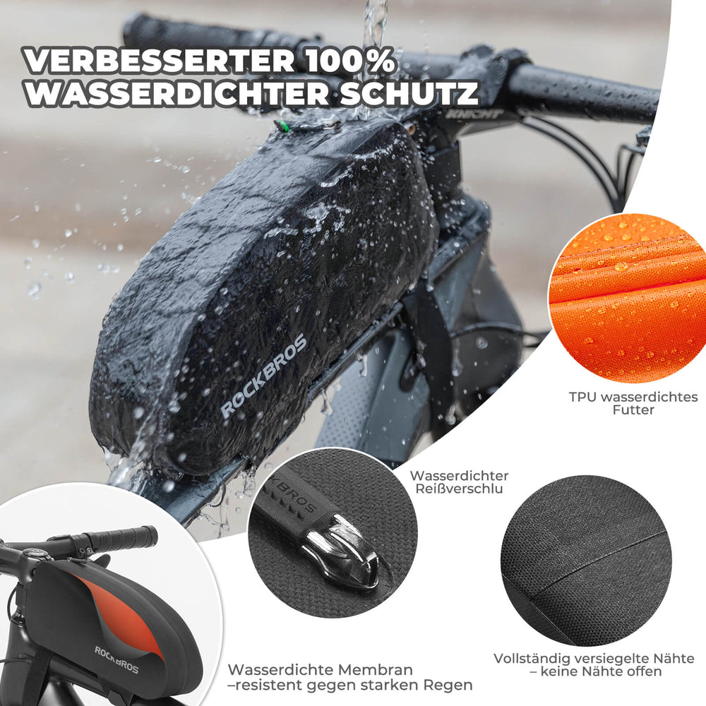 ROCKBROS Oberrohrtasche Rahmentasche 100% Wasserdicht Stabil&nbsp;für Rennrad MTB