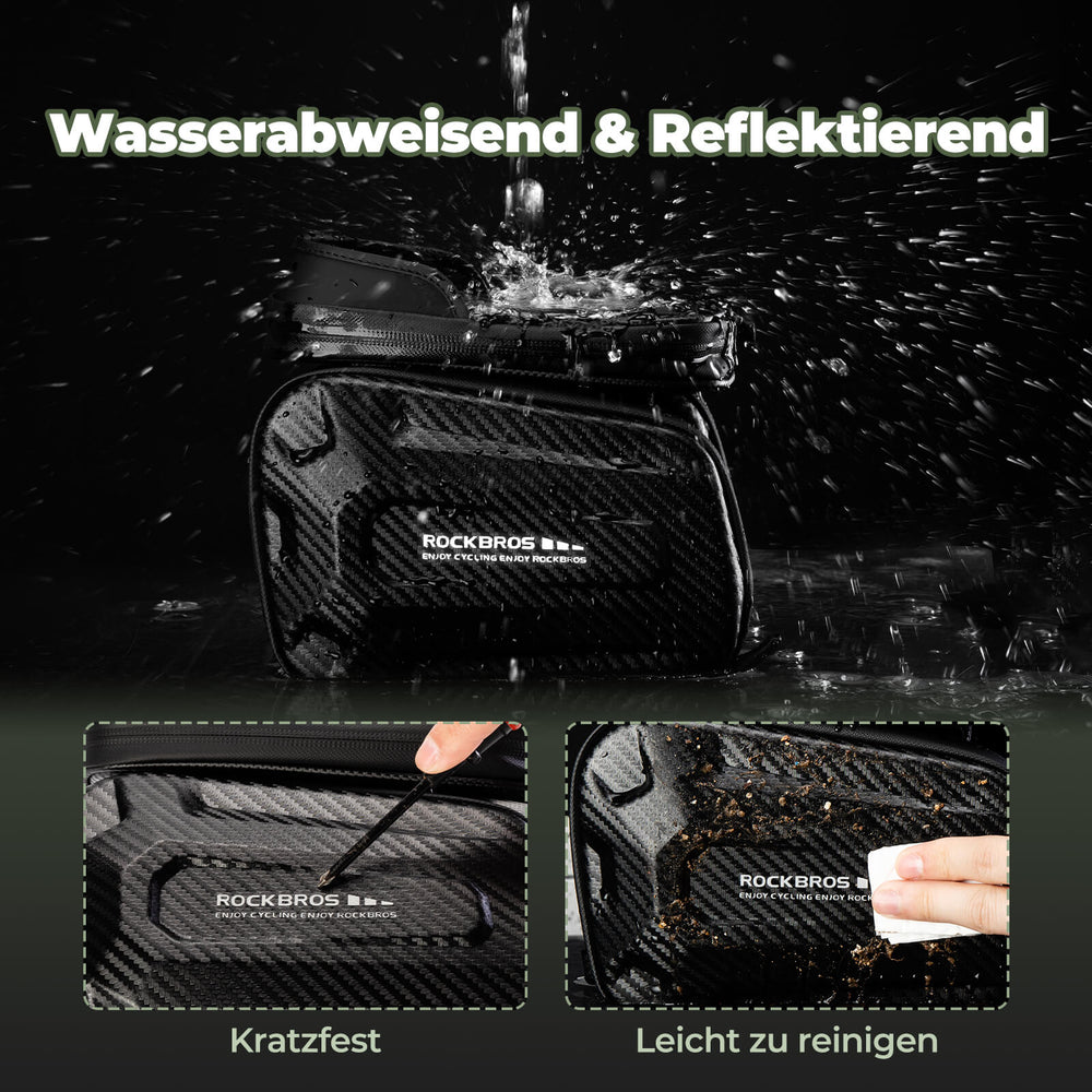 ROCKBROS Oberrohrtasche für Smartphone mit Lichtschutz und Seitentaschen