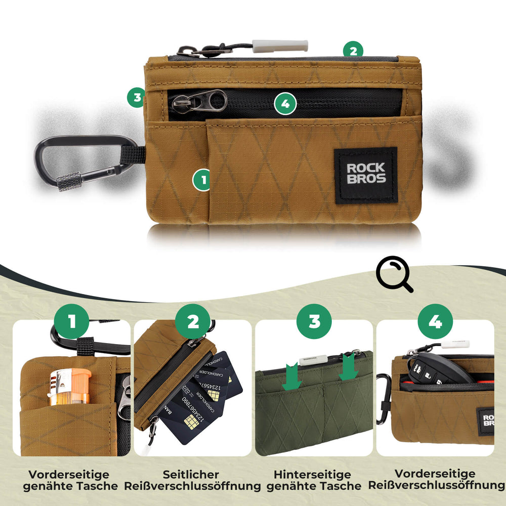 ROCKBROS Portemonnaie Geldbeutel Handytasche Tragbare mit Hängeschloss