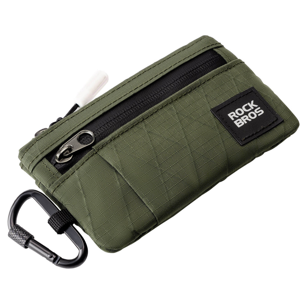 ROCKBROS Portemonnaie Geldbeutel Handytasche Tragbare mit Hängeschloss-Olivgrün 
