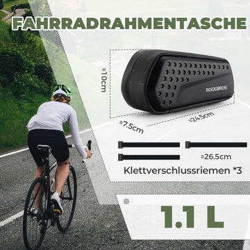 rennrad tasche für trikot ROCKBROS Rahmentasche Fahrrad Oberrohrtasche 1,1L für MTB Rennrad –  ROCKBROS-DE