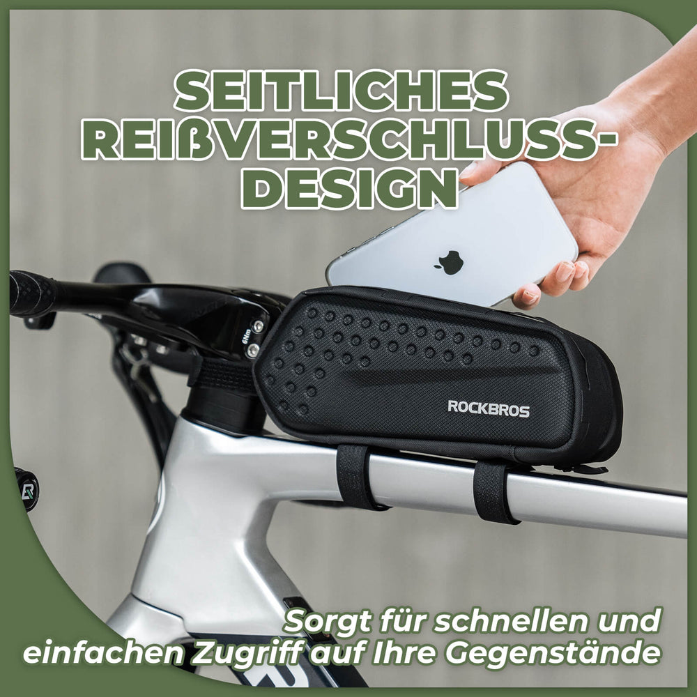 ROCKBROS Rahmentasche Fahrrad Oberrohrtasche 1,1L für MTB Rennrad Gravelbike