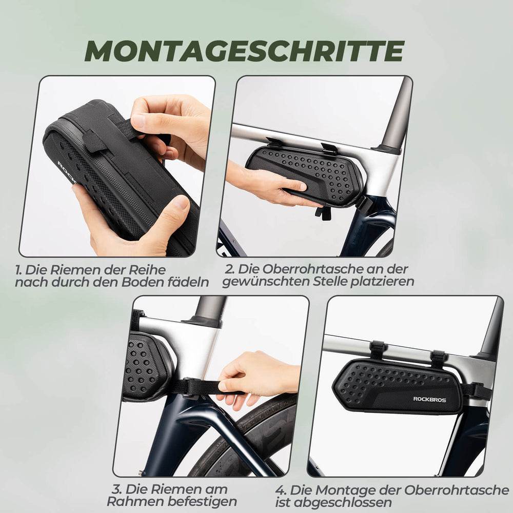 ROCKBROS Rahmentasche Fahrrad Oberrohrtasche 1,1L für MTB Rennrad Gravelbike