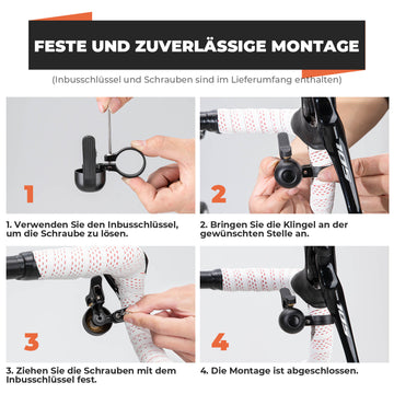 ROCKBROS Rennrad Fahrradklingel Wasserdicht für gebogene Lenker 21-23 mm – ROCKBROS-DE