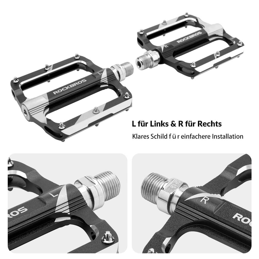 ROCKBROS Rennrad Pedale aus Aluminium, mit versiegeltem Lager, 9/16 Zoll Größe, erhältlich in 3 Farben.