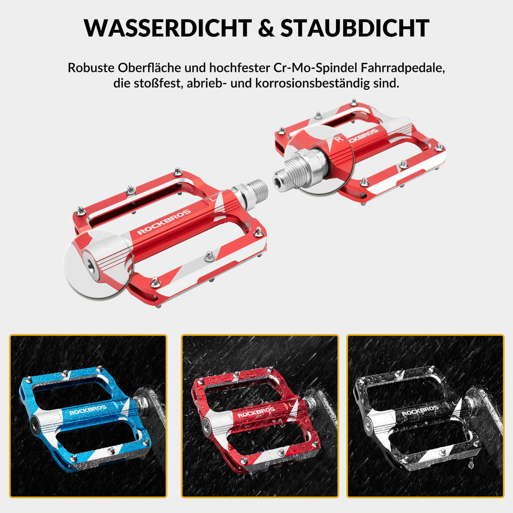 ROCKBROS Rennrad Pedale aus Aluminium, mit versiegeltem Lager, 9/16 Zoll Größe, erhältlich in 3 Farben.