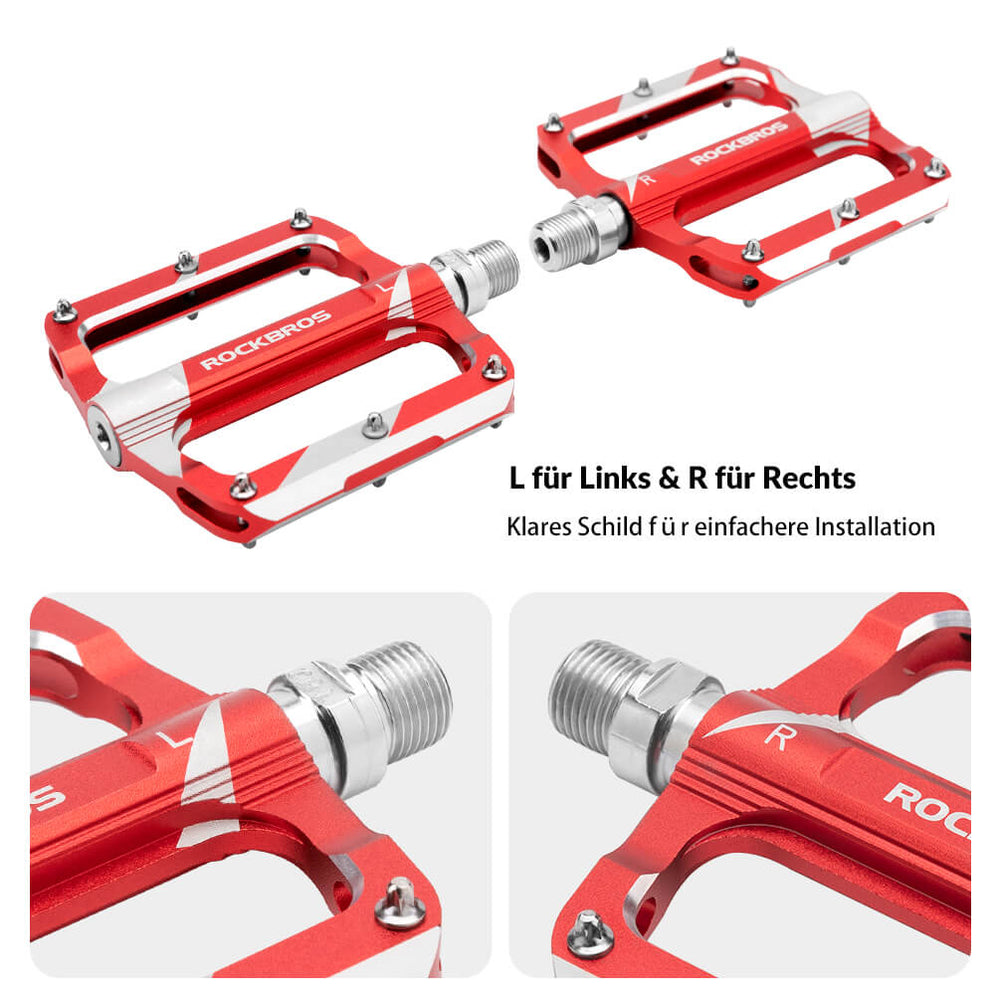 ROCKBROS Rennrad Pedale aus Aluminium, mit versiegeltem Lager, 9/16 Zoll Größe, erhältlich in 3 Farben.