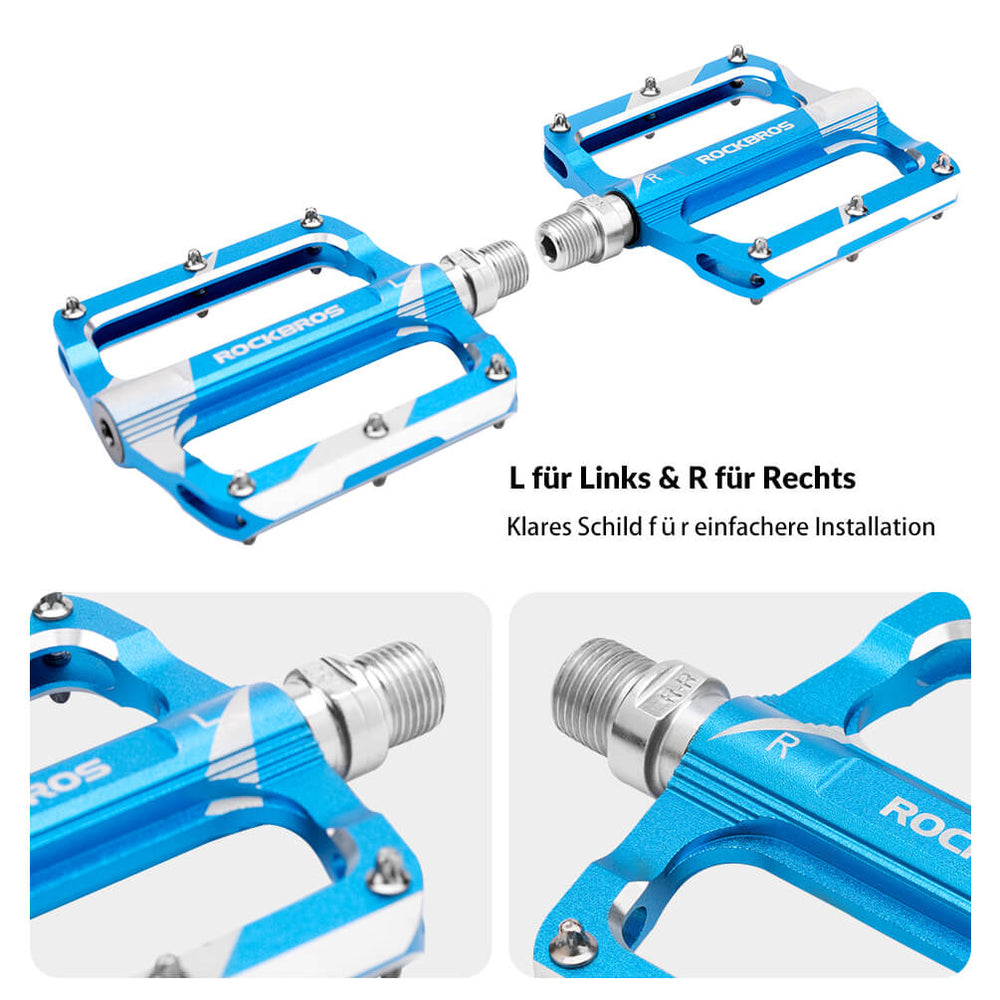 ROCKBROS Rennrad Pedale aus Aluminium, mit versiegeltem Lager, 9/16 Zoll Größe, erhältlich in 3 Farben.