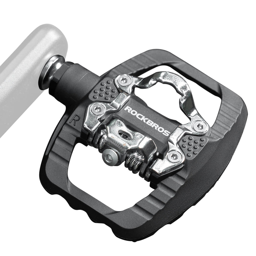 ROCKBROS SPD-Klickpedale &amp; Plattformpedale 2-in-1 – Rutschfest, Leicht, mit Cleats-Set – 9/16" Pedale für MTB, Gravel &amp; Rennrad