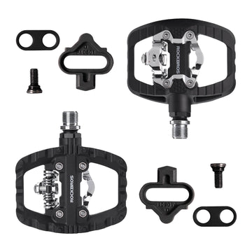 ROCKBROS SPD-Klickpedale & Plattformpedale 2-in-1 Leicht inkl. Cleats 9/16