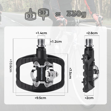 mtb klickpedale für rennrad ROCKBROS SPD-Klickpedale & Plattformpedale 2-in-1 Leicht inkl. Cleats 9/16" – ROCKBROS-DE