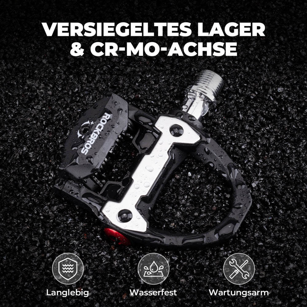 ROCKBROS SPD Pedale für Rennrad Wettkampf – Klickpedale mit Einstellbarer Spannung – SPD-kompatibel inkl. Cleats