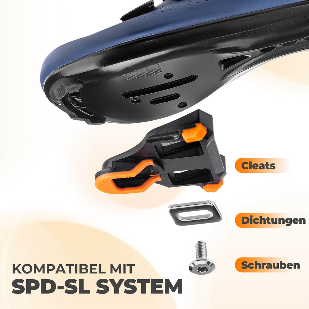 ROCKBROS SPD Pedale für Rennrad Wettkampf – Klickpedale mit Einstellbarer Spannung – SPD-kompatibel inkl. Cleats