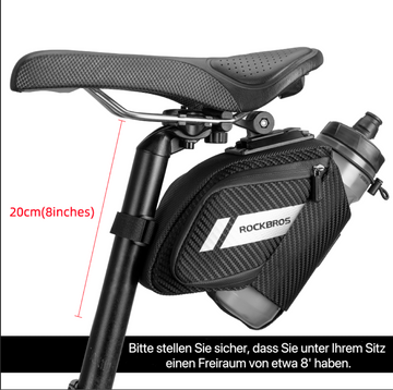 fahrradtasche flaschenhalter ROCKBROS Satteltasche Fahrradsitz Tasche mit Flaschenhalter Schwarz 1L – ROCKBROS-DE