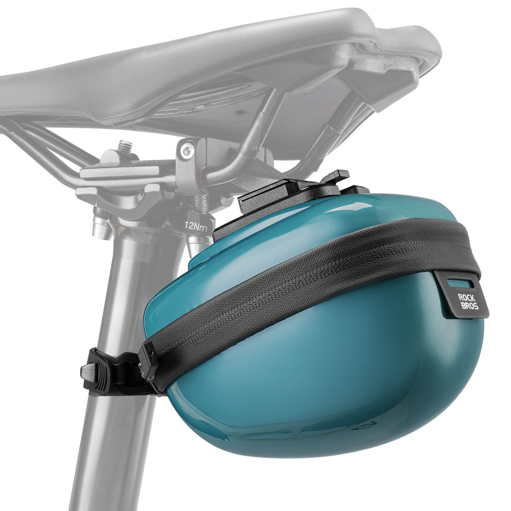 ROCKBROS Satteltaschen Hard Shell Reflektierend 0,4 L mit Halterung-Grün