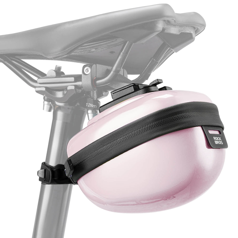 ROCKBROS Satteltaschen Hard Shell Reflektierend 0,4 L mit Halterung-Rosa