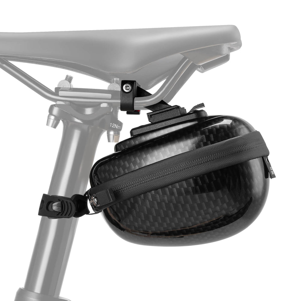 ROCKBROS Satteltaschen Hard Shell Reflektierend 0,4 L mit Halterung-Schwarz