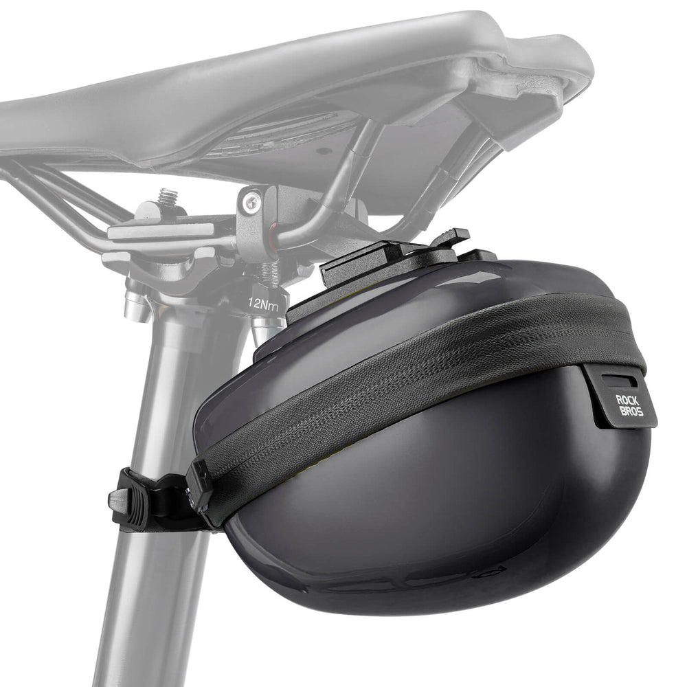 ROCKBROS Satteltaschen Hard Shell Reflektierend 0,4 L mit Halterung-Titan