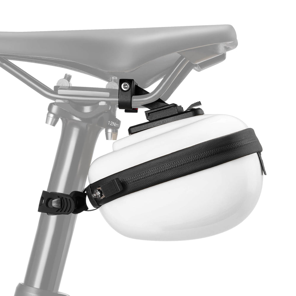 ROCKBROS Satteltaschen Hard Shell Reflektierend 0,4 L mit Halterung-Weiß