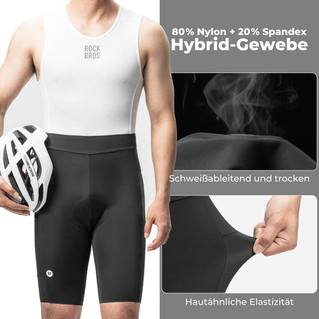 ROCKBROS Schnelltrocknende Kurz&nbsp;Fahrradhose Gepolstert Atmungsaktiv Ergonomisch Herren Sommer&nbsp;für Rennrad MTB