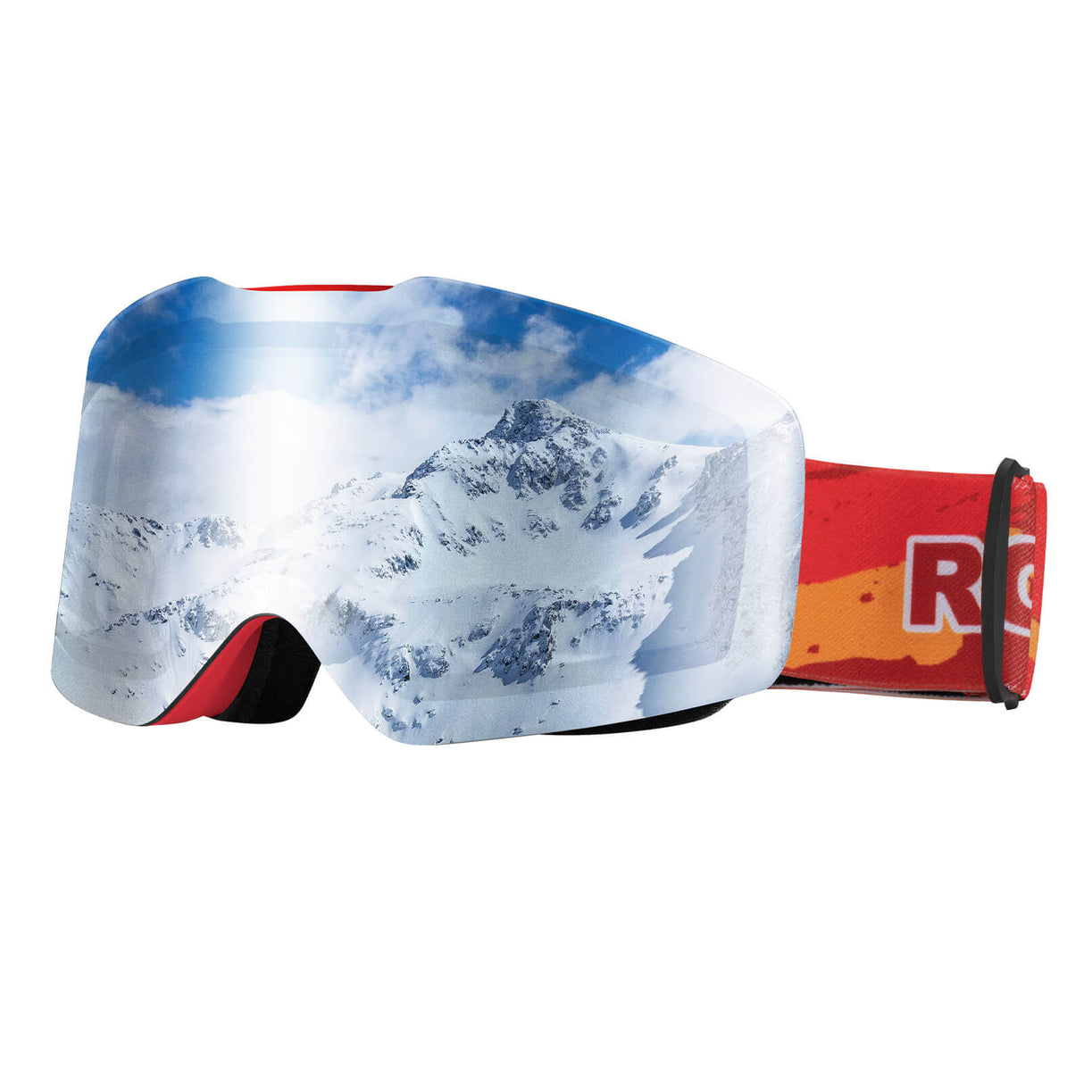 ROCKBROS Skibrille Schneebrille Polarisierte Helmkompatible Sportbrille Skifahren