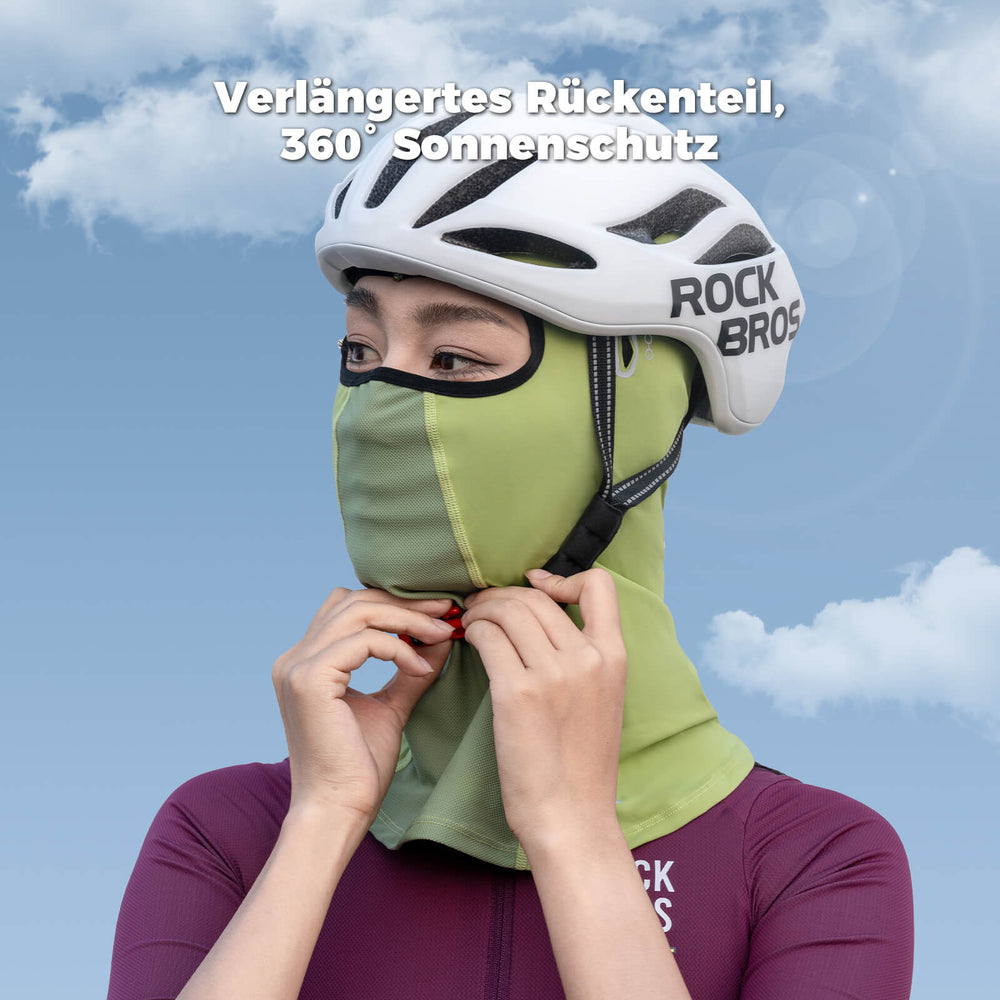 ROCKBROS Sommer Sturmhaube UPF40+ Balaclava Gesichtsmaske Schnelltrocknend-Grün