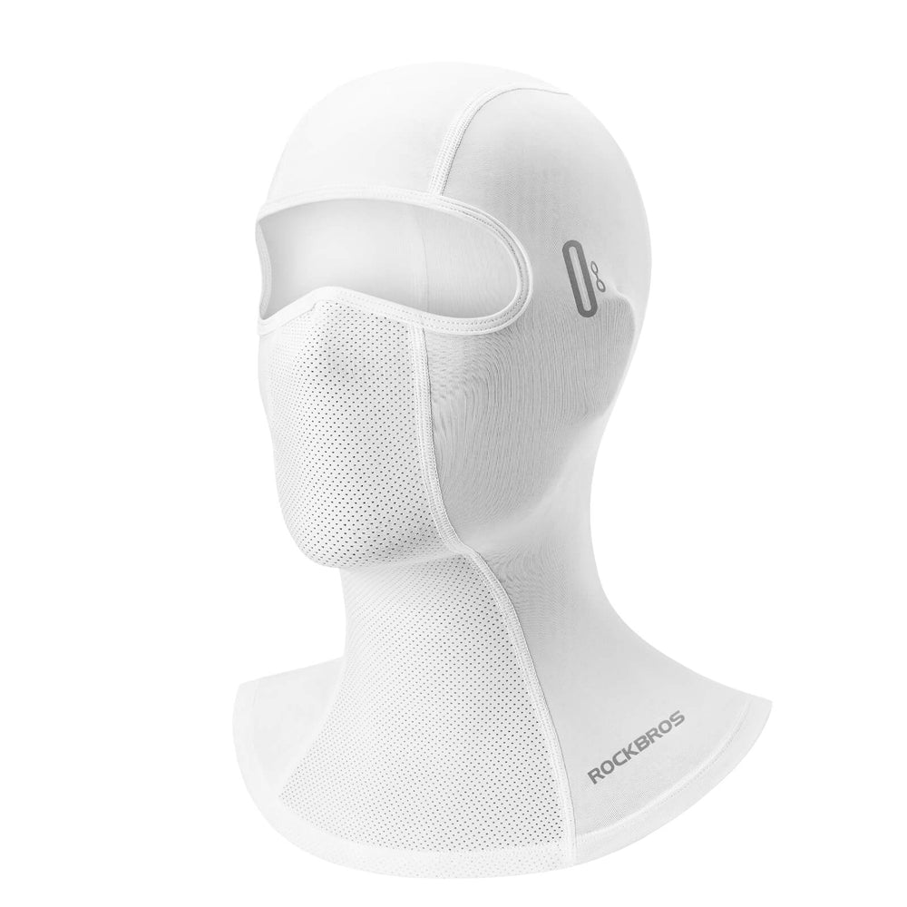 ROCKBROS Sommer Sturmhaube UPF40+ Balaclava Gesichtsmaske Schnelltrocknend-Weiß