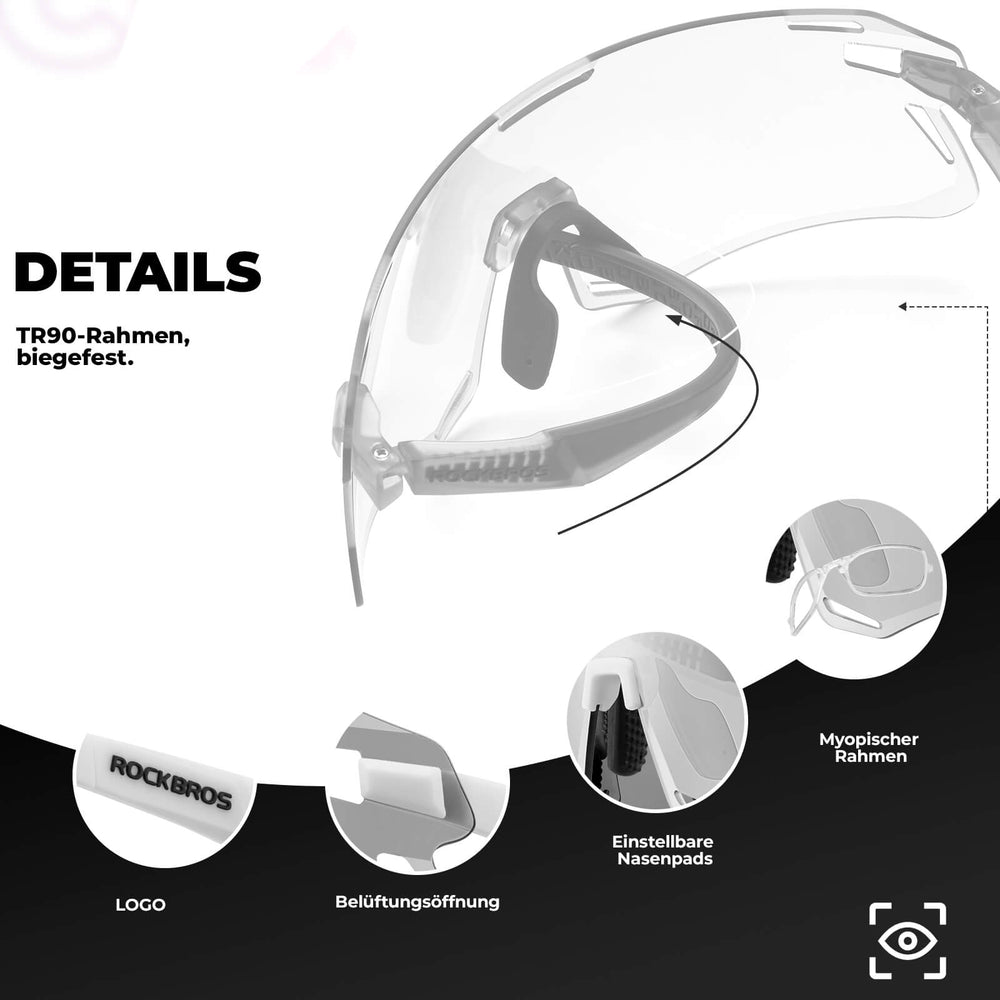 ROCKBROS Sonnenbrille Winddichte Fahrradbrille für Outdoor-Sportarten - ROCKBROS-EU