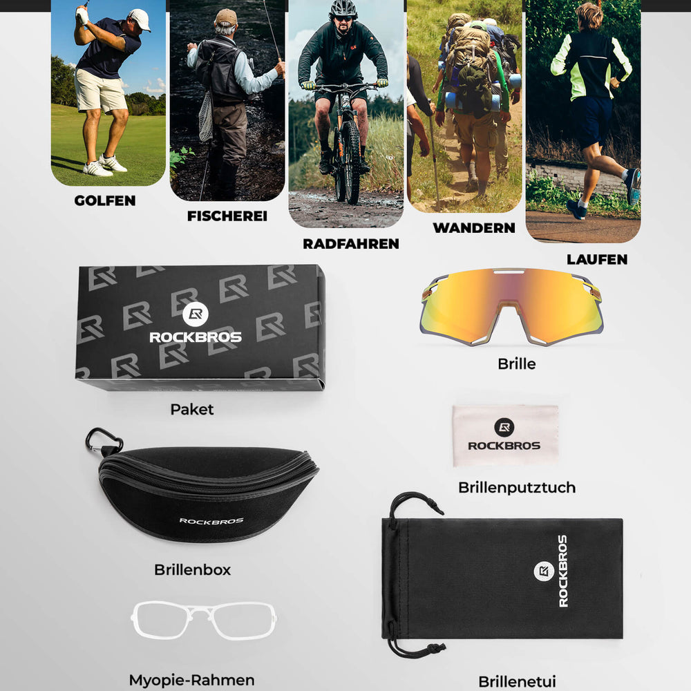 ROCKBROS Sonnenbrille Winddichte Fahrradbrille für Outdoor-Sportarten