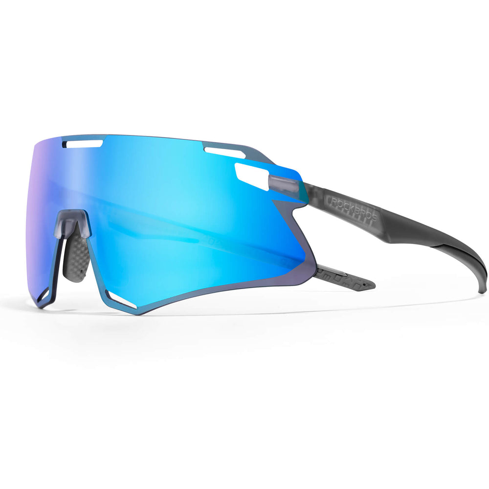 ROCKBROS Sonnenbrille Winddichte Fahrradbrille für Outdoor-Sportarten- Blau-Grau