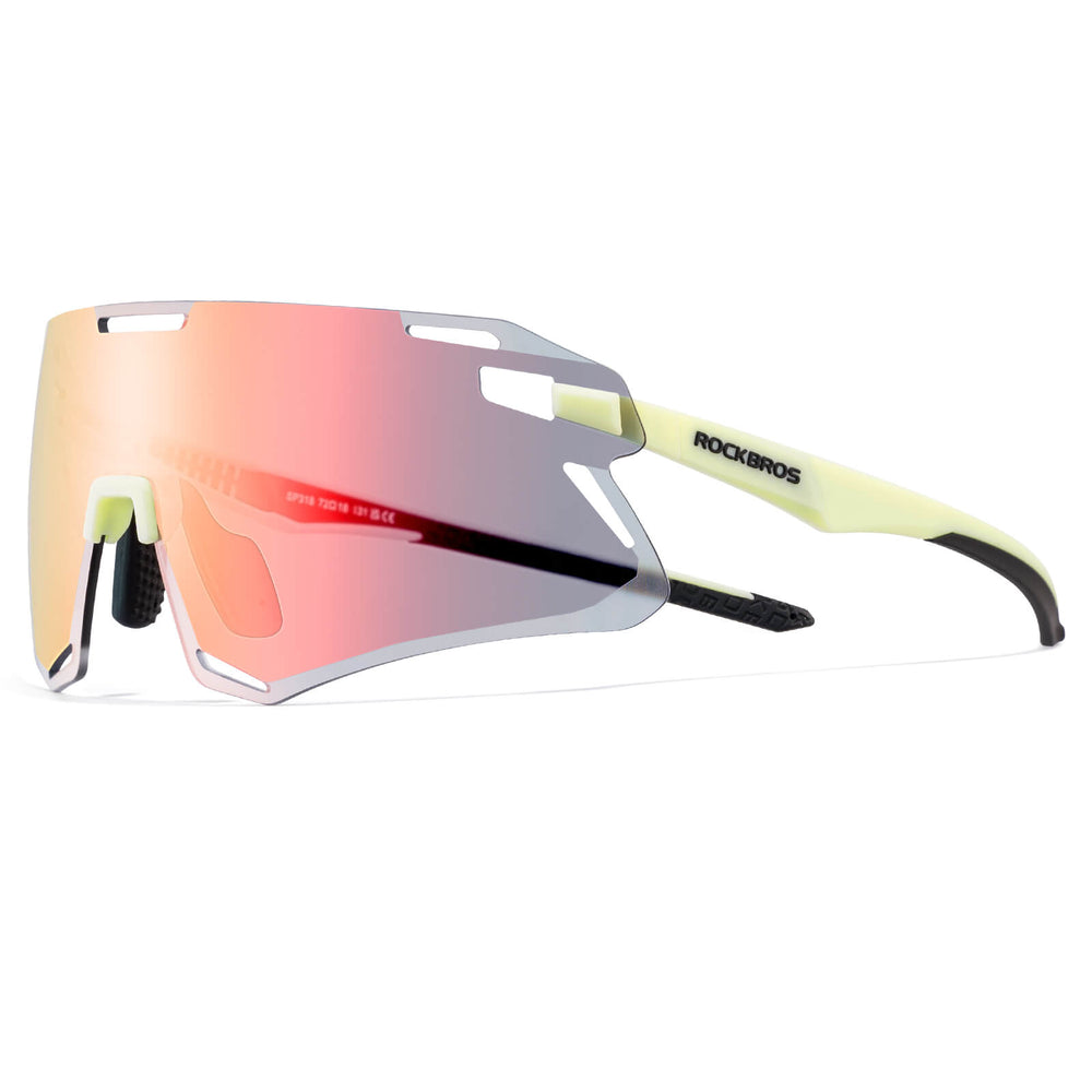 ROCKBROS Sonnenbrille Winddichte Fahrradbrille für Outdoor-Sportarten- Hellgelb