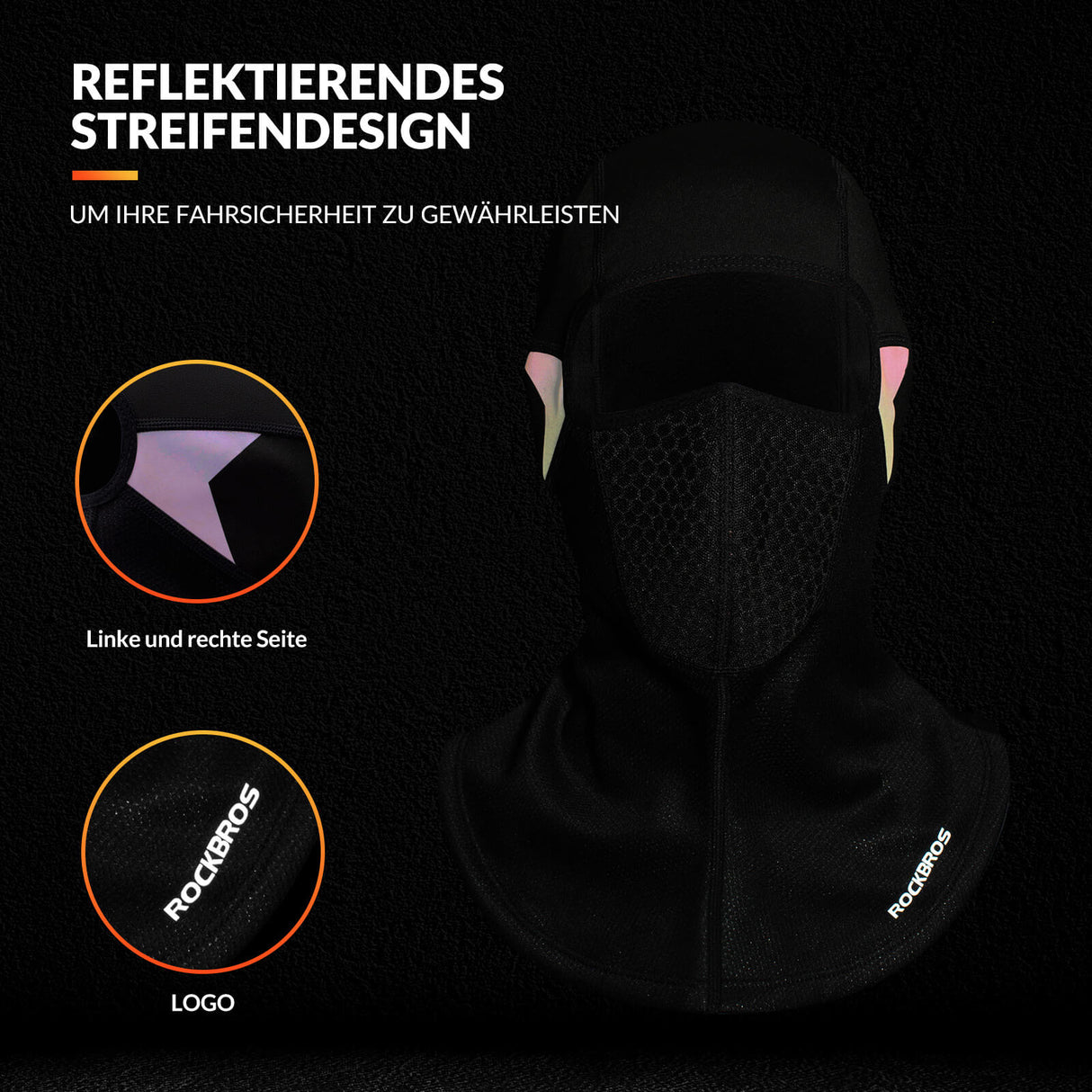 ROCKBROS Sturmhaube Herbst/Winter Balaclava Gesichtsmaske Warm Winddicht